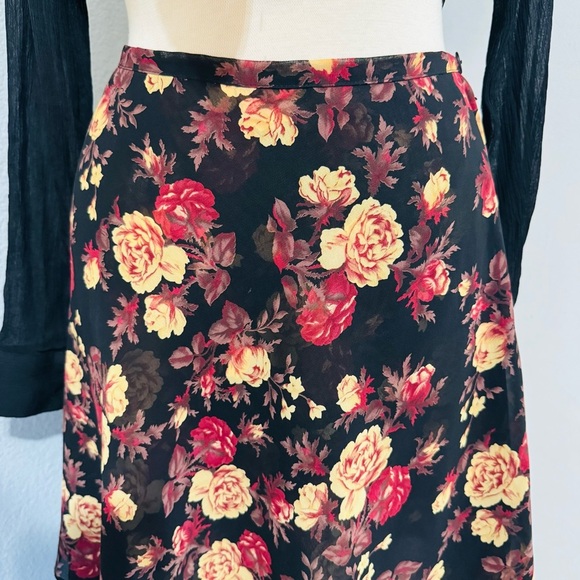 Compagnie Internationale Express Vintage Floral Short Skater Y2K Skirt Ruffled M - Picture 5 of 15